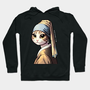 Cat with a Pearl Earring Hoodie